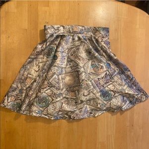 Tarot Card Print Mini Circle Skirt